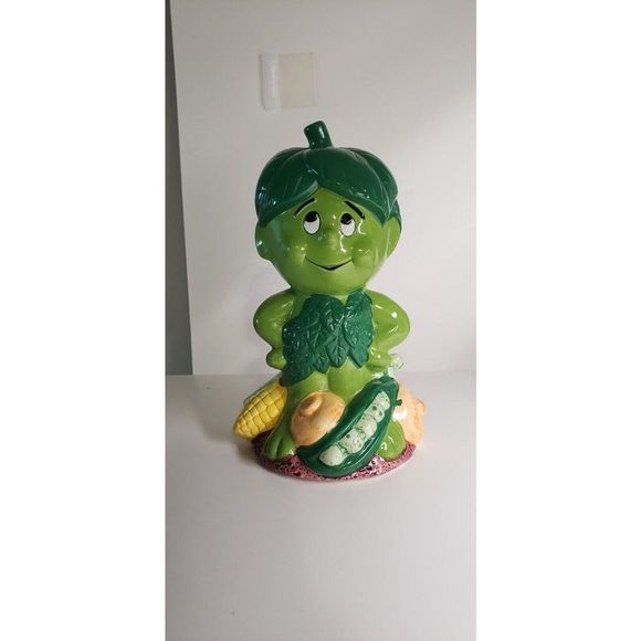 Working Vintage Green Giant Co. 1985 Little Green Sprout Piggy Bank Music - Picture 11 of 11